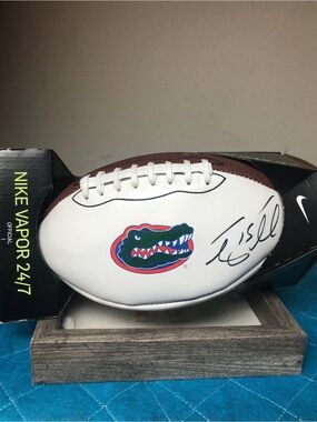 New Tim Tebow Nike White/Blue/Orange Florida Gators Logo Autographed Football